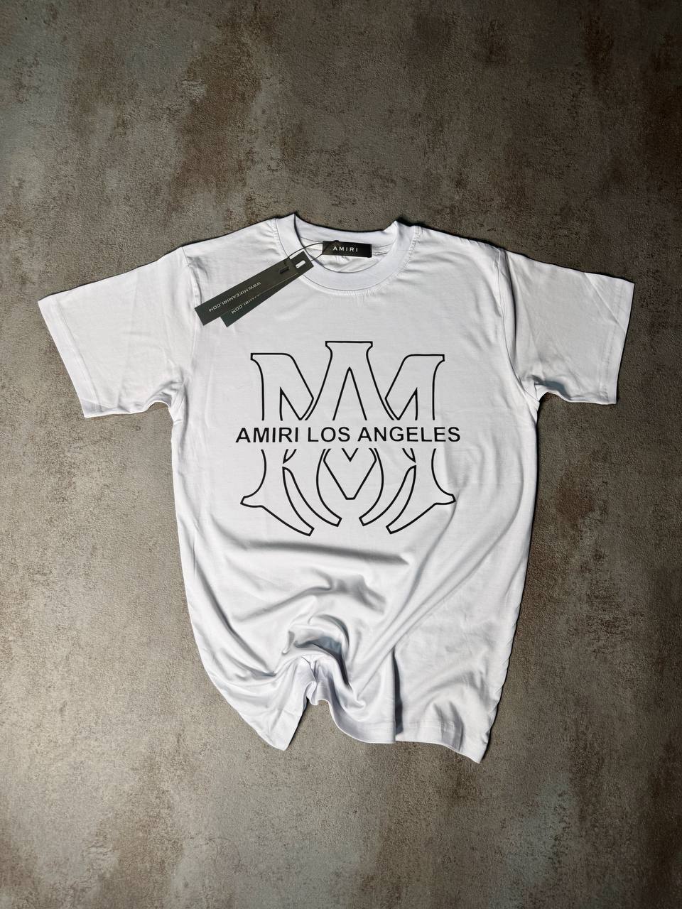 Camiseta Amiri blanco logo contorno negro