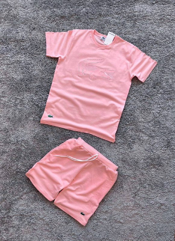 Conjunto verano lacoste rosa logo en pecho