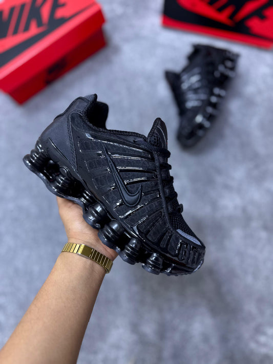 Shox negras logo rojo