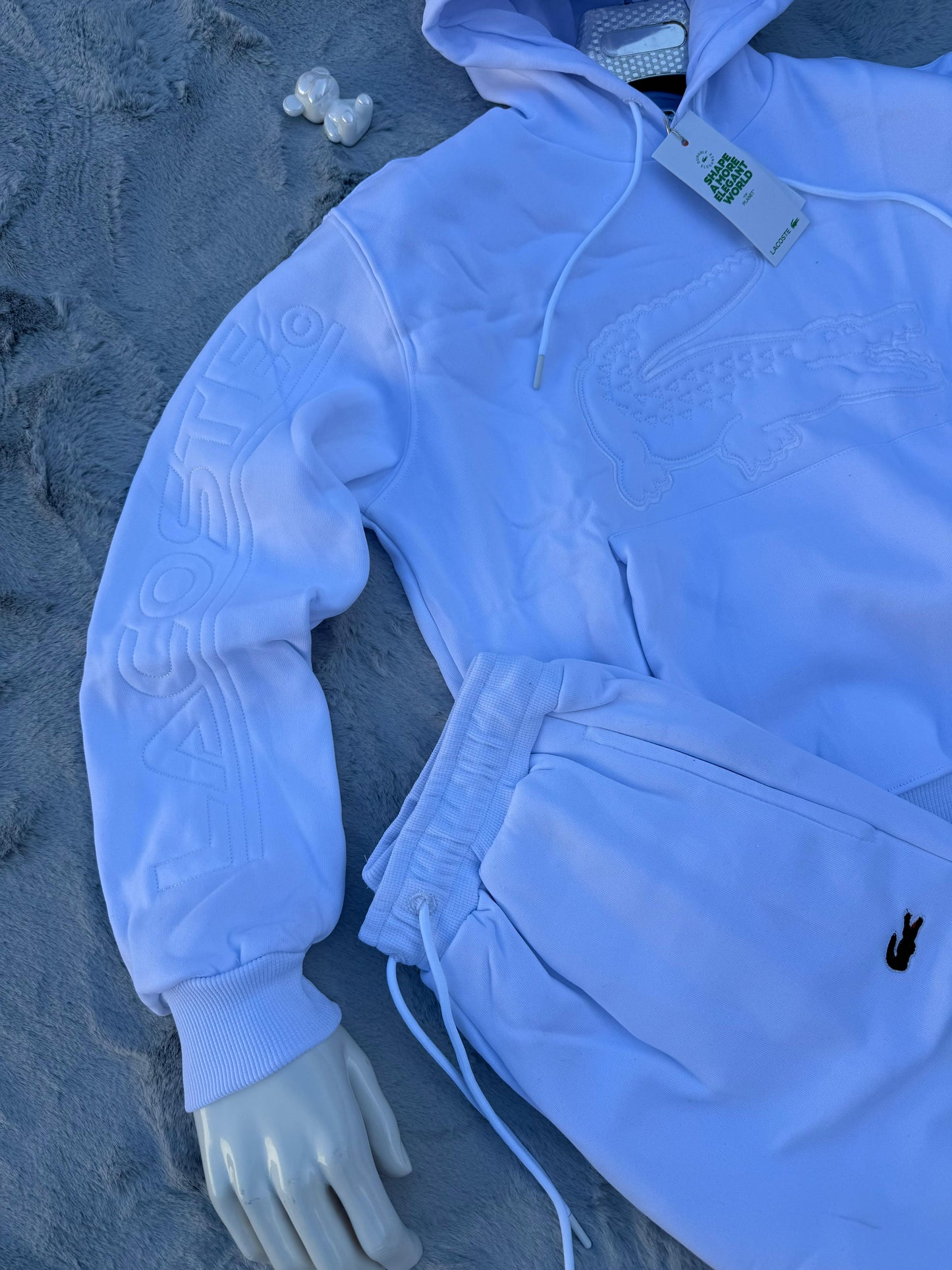 Chandal Lacoste blanco logo en grande
