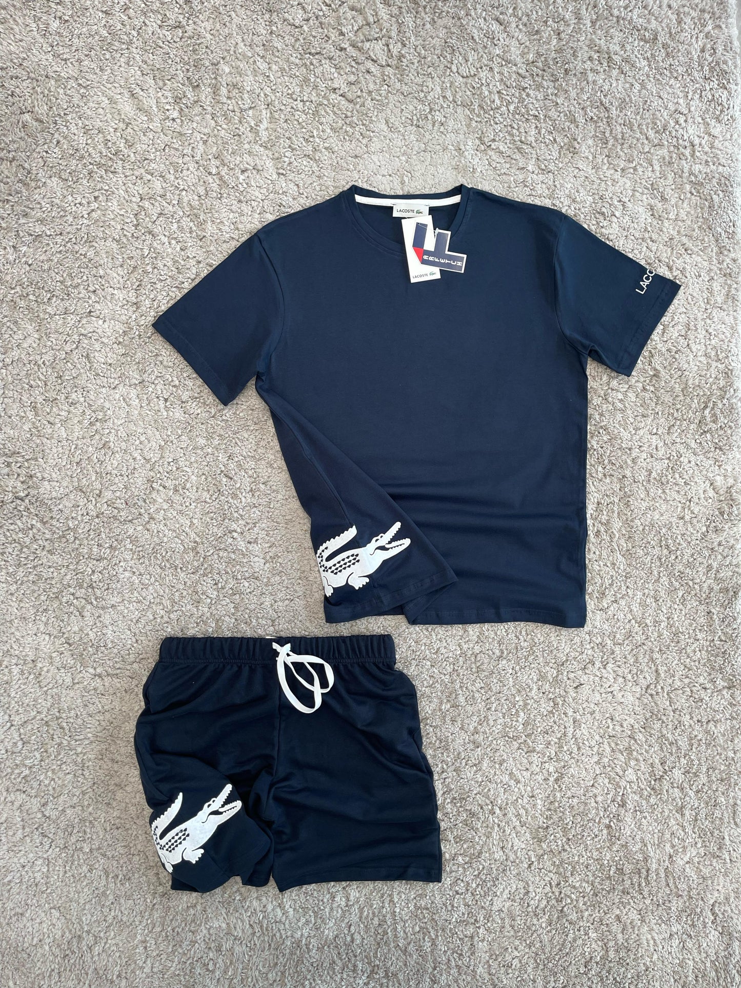 CONJUNTO Lacoste azul marino logo blanco