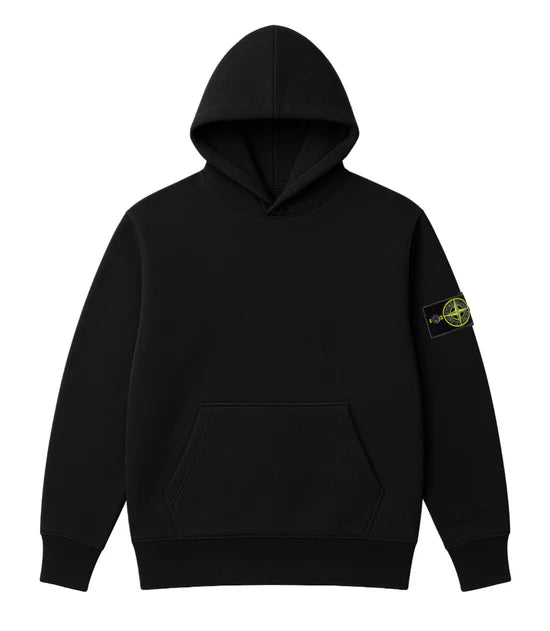 Sudadera STONE ISLAND negro logo negro en lateral