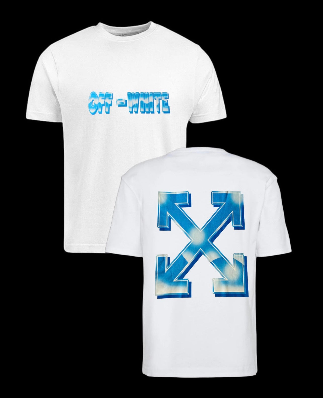 Camiseta off white blanca logo azul