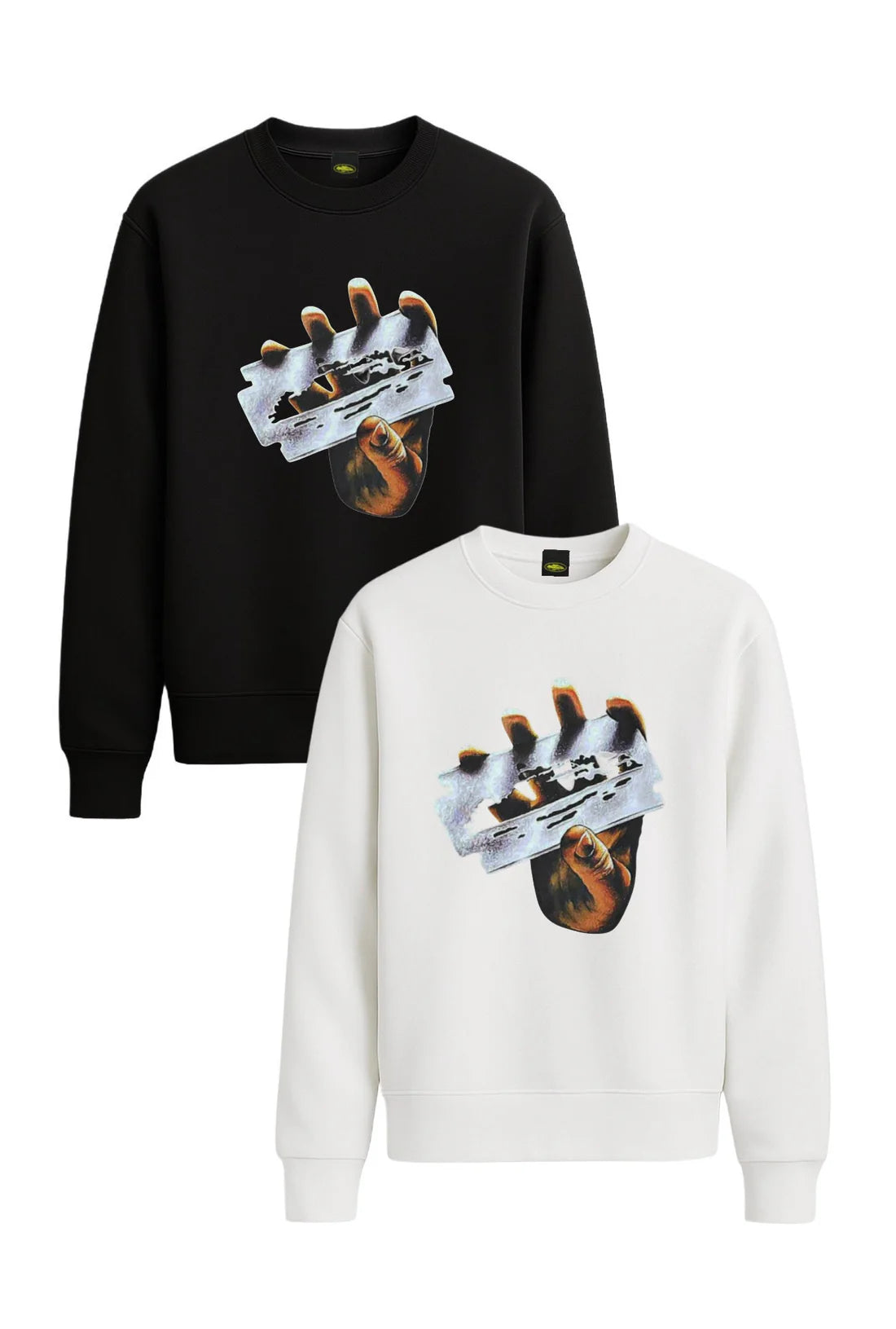 Sudadera CORTEIZ blanco logo gris mano