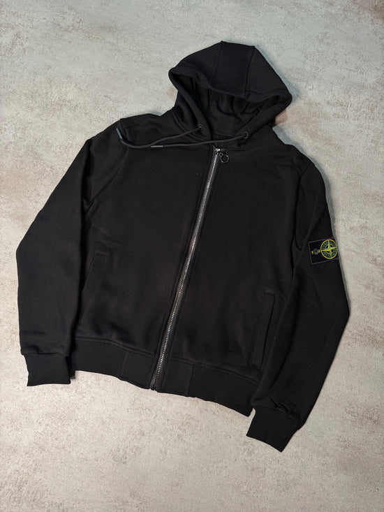 Sudadera con capucha y cremallera STONE ISLAND logo en manga