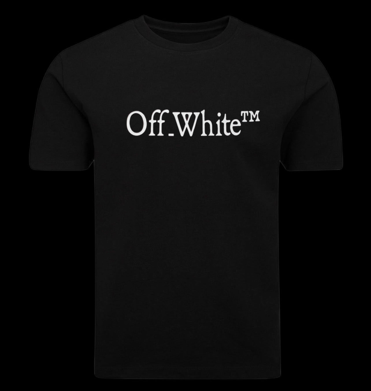 Camiseta off white negra logo blanco