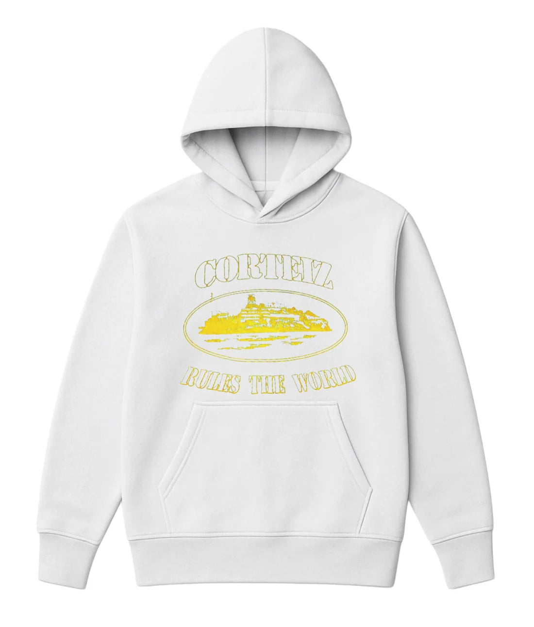 Sudadera CORTEIZ blanco logo amarillo