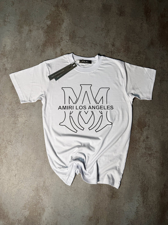 Camiseta amiri blanca logo negro