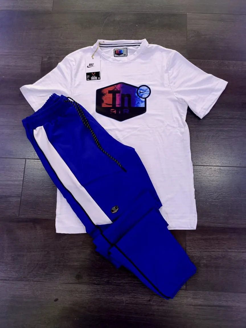 Conjunto NIKE TN blanco negro rosa y azul