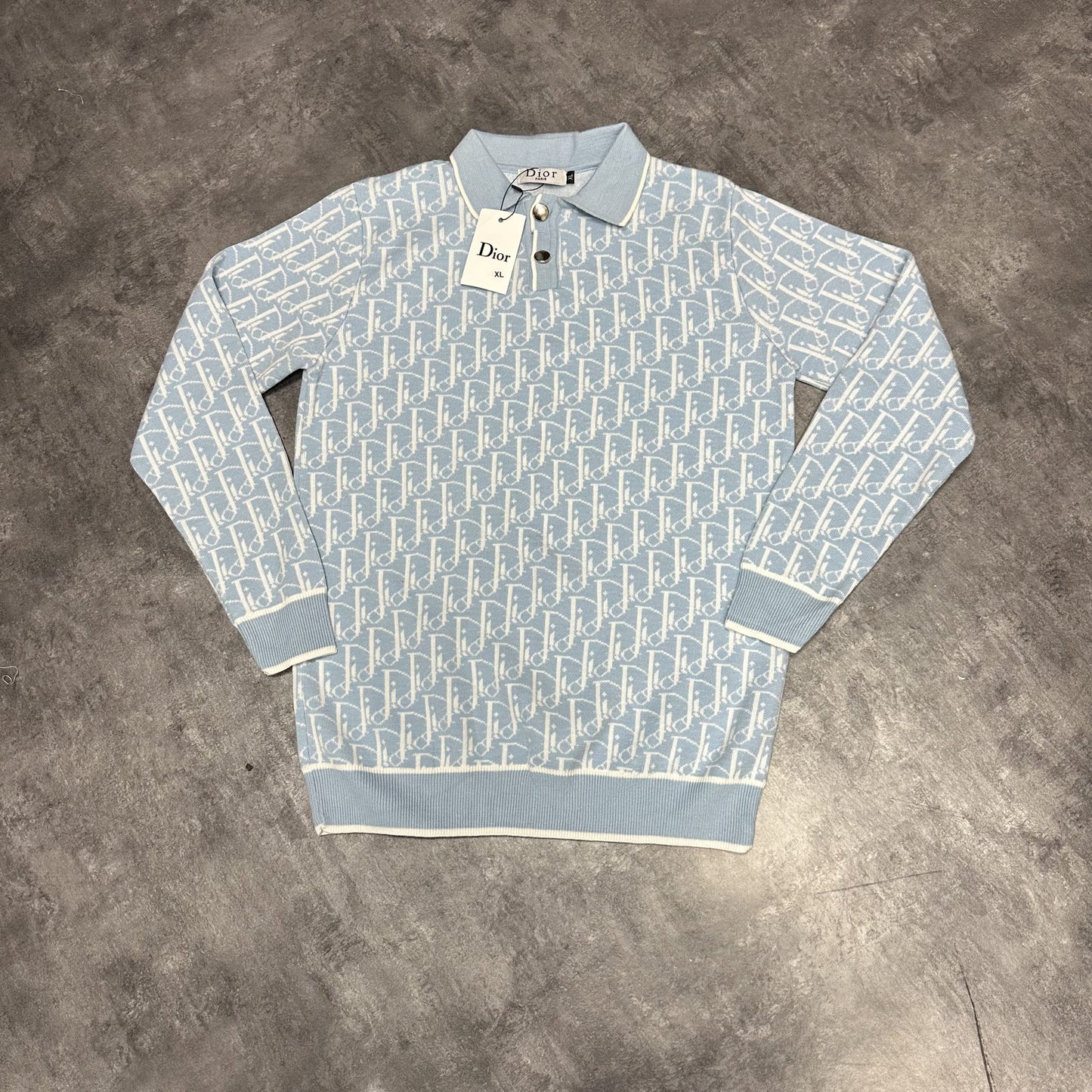 Jersey Dior azul logo blanco