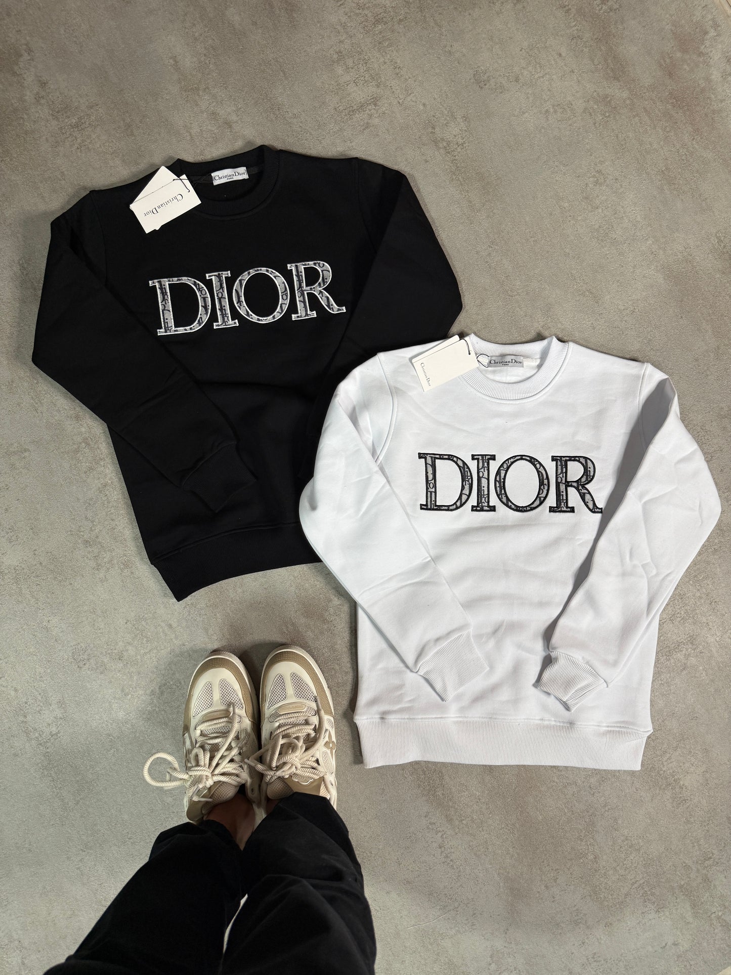 Sudadera DIOR blanca logo logos pequeños