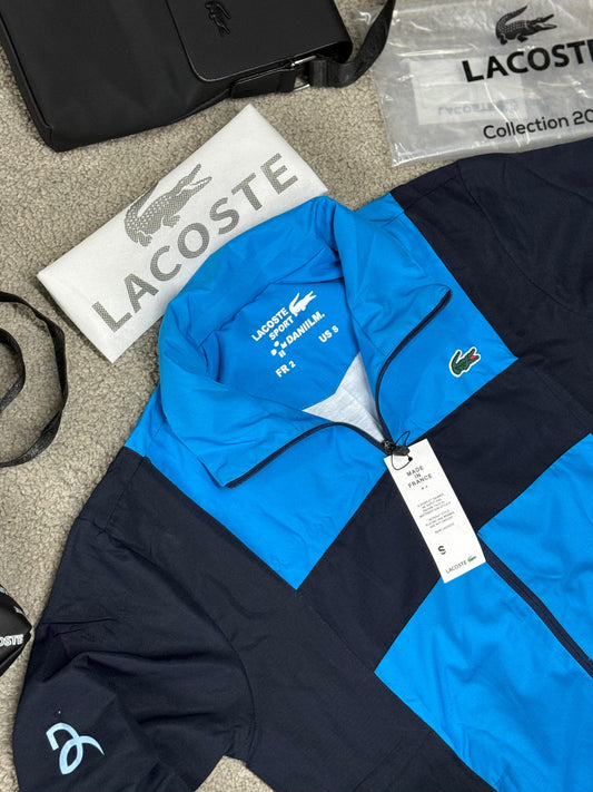 Chandal lacoste azul y negro logo verde