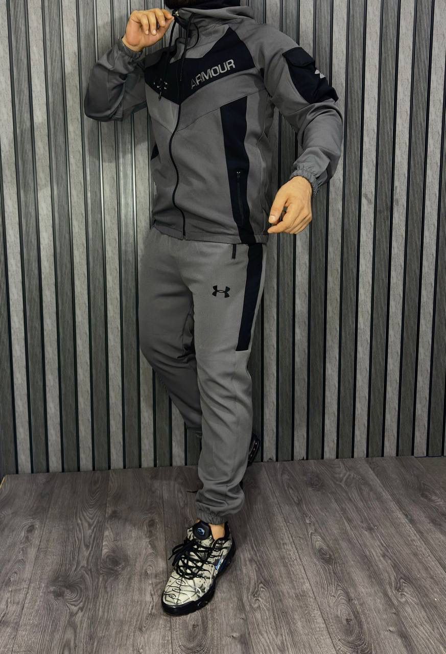 Chandal under armour gris oscuro y negro