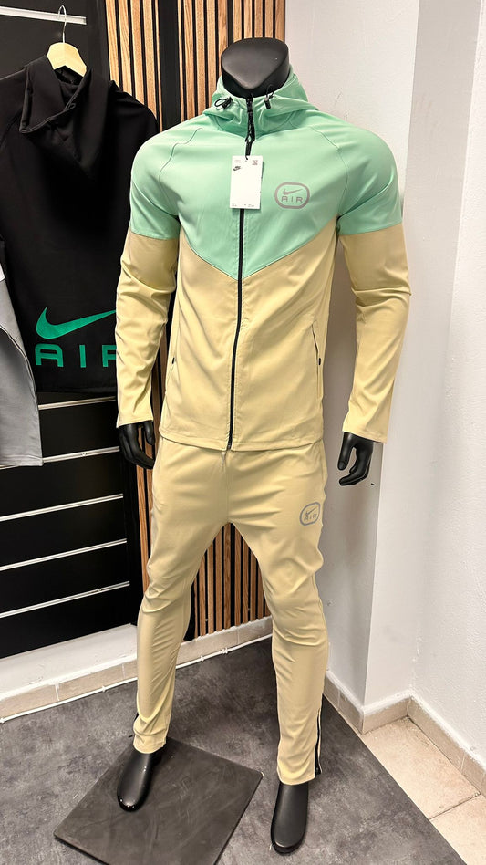 Chandal Nike air verde lima y amarillo logo gris