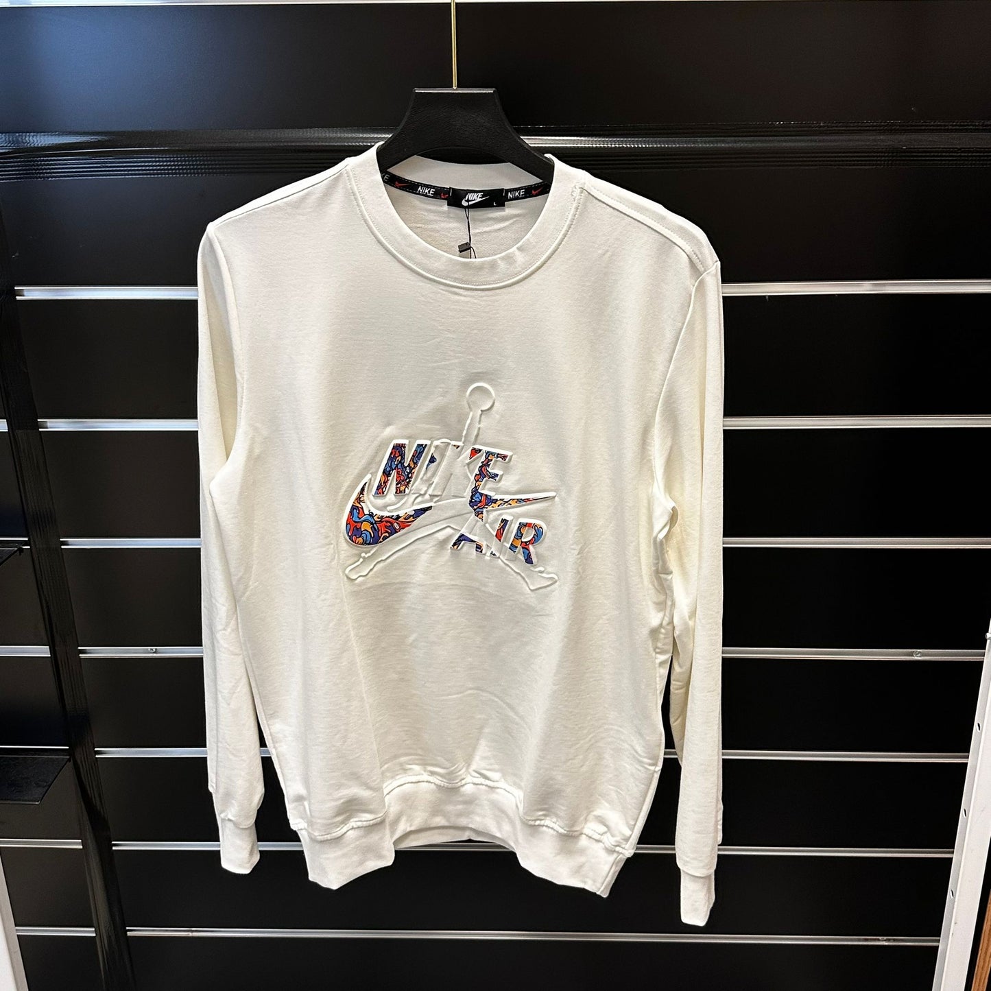 Sudadera Nike x Jordan blanca logo multi