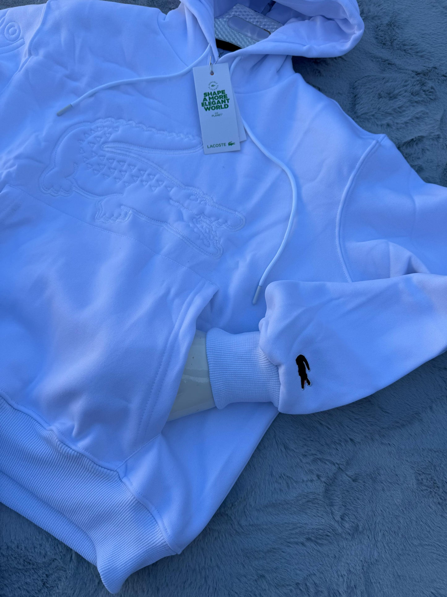 Chandal Lacoste blanco logo en grande