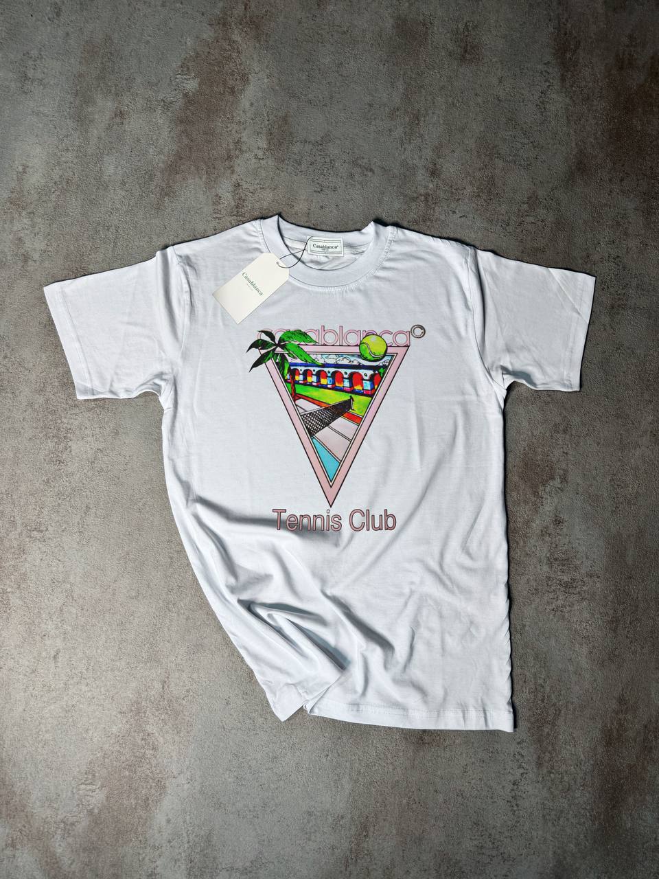 Camiseta Casablanca blanco logo rosa