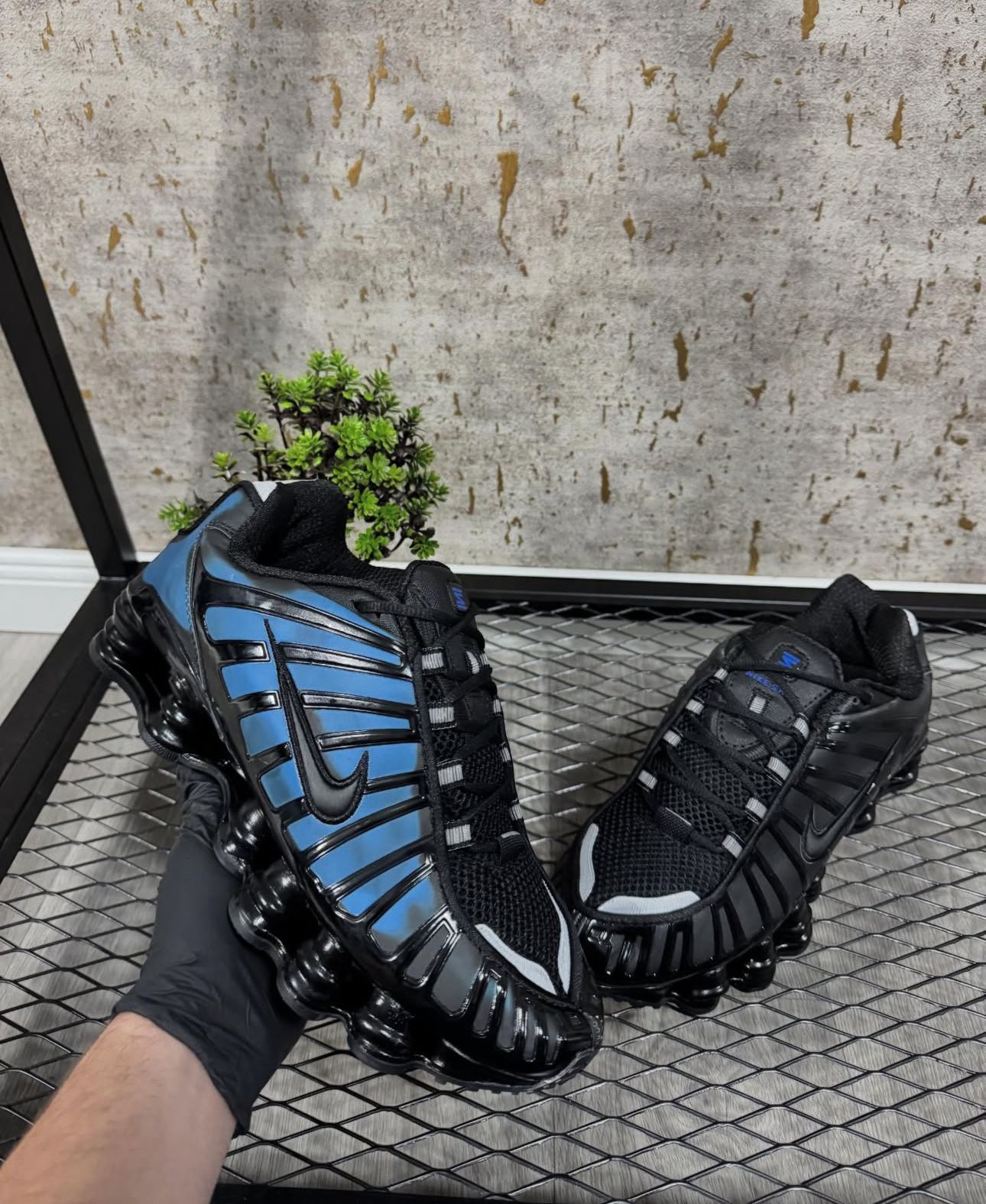 Shox negras camaleon azul