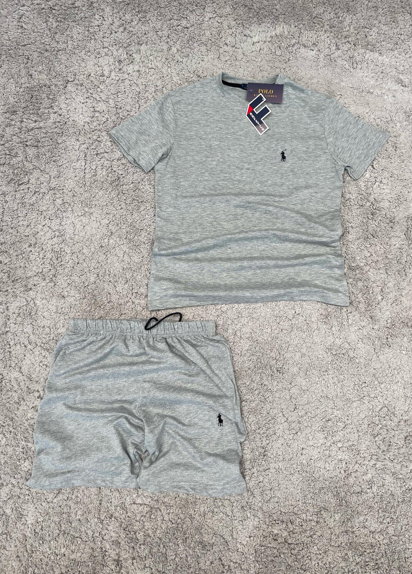 CONJUNTO Ralph Lauren gris logo negro