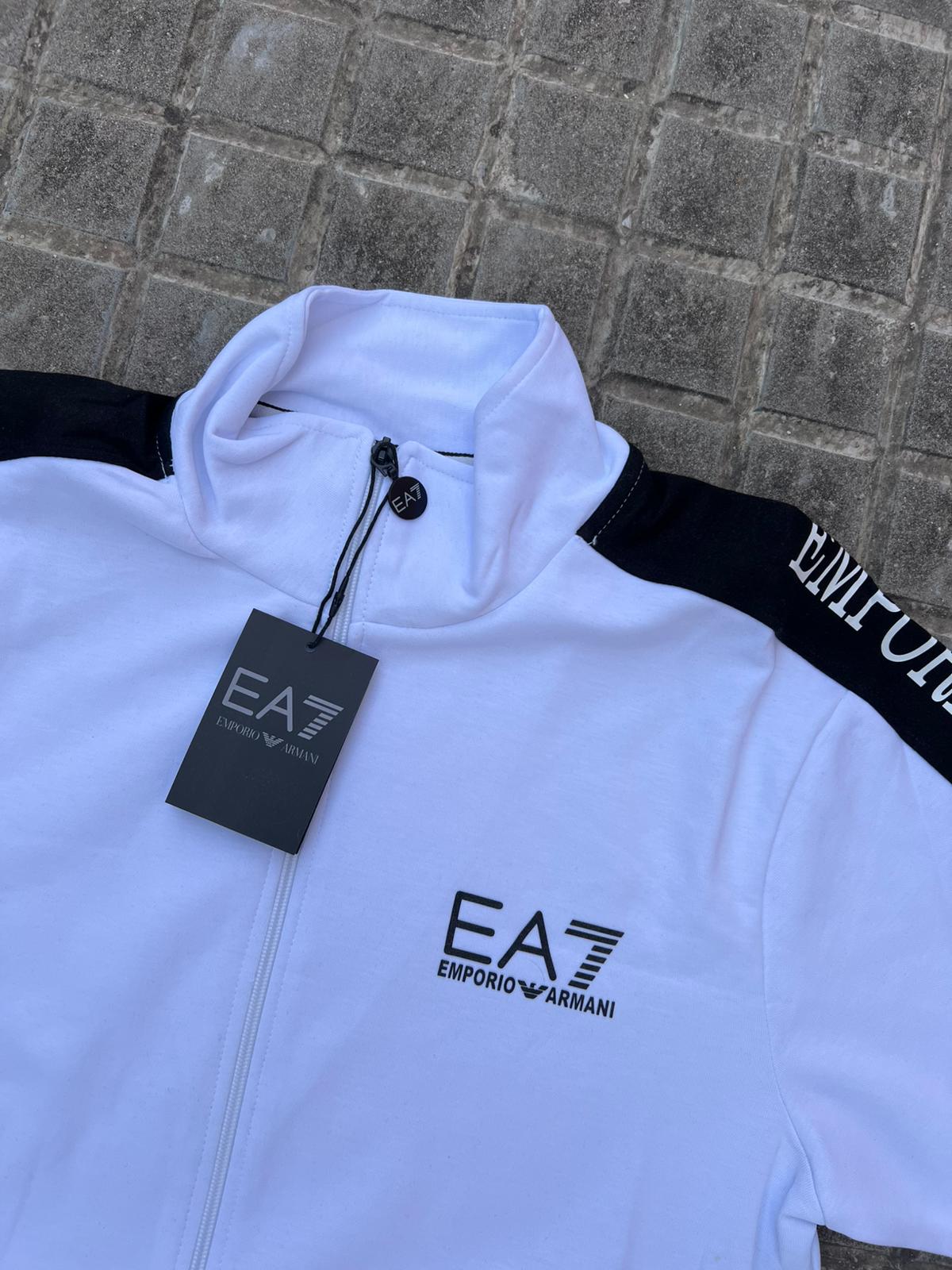 Chandal armani blanco logo negro