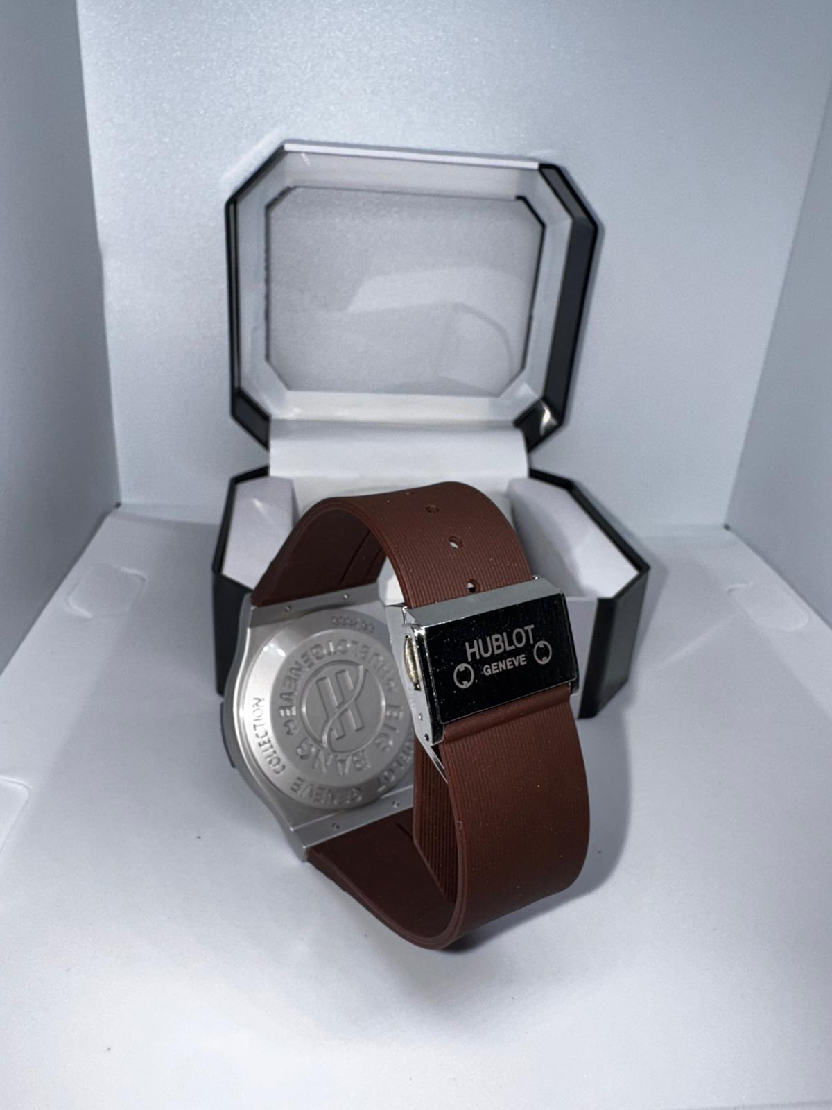 RELOJ HUBLOT MARRON Y GRIS