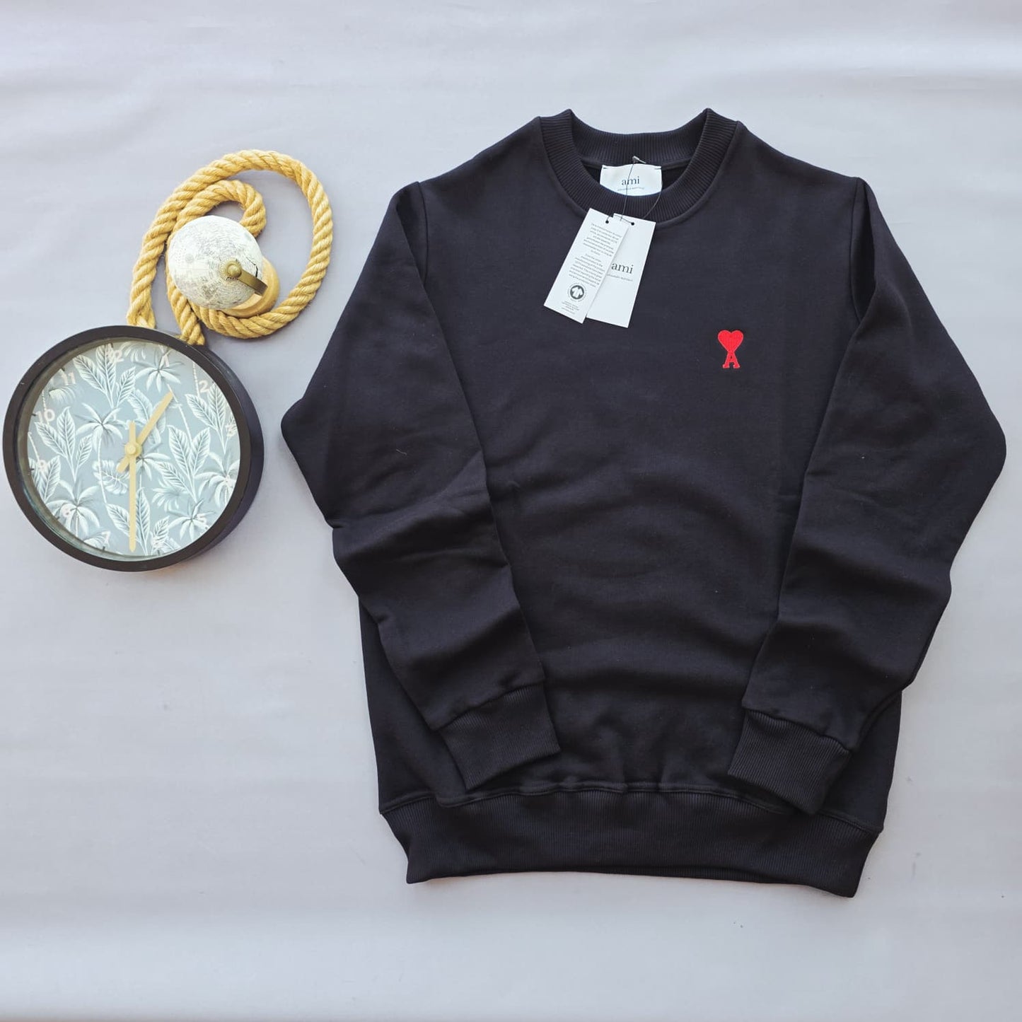 Sudadera AMI PARIS negro logo rojo