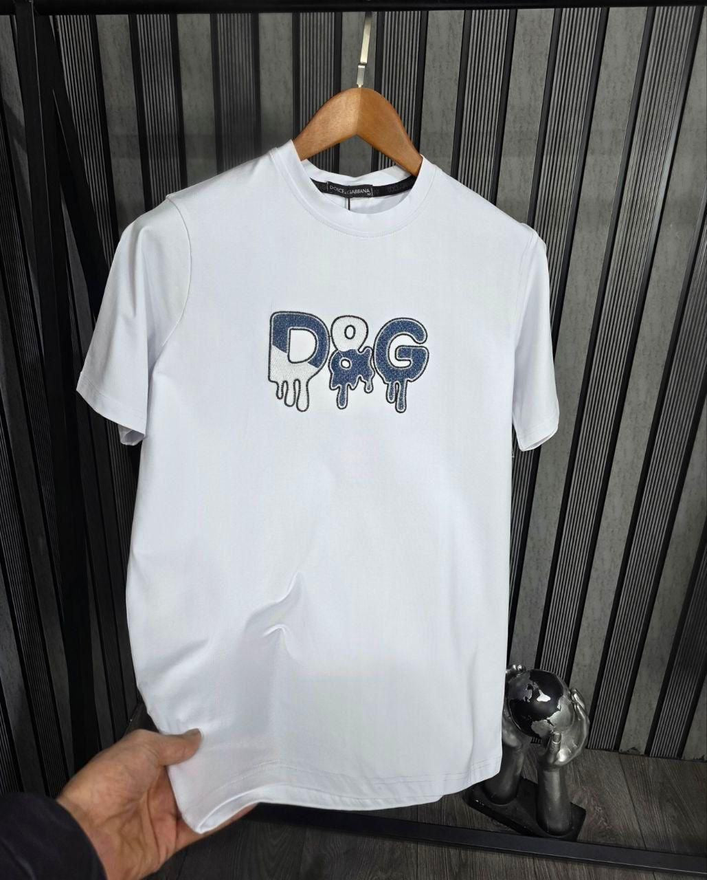 Camiseta D&G blanca logo gris