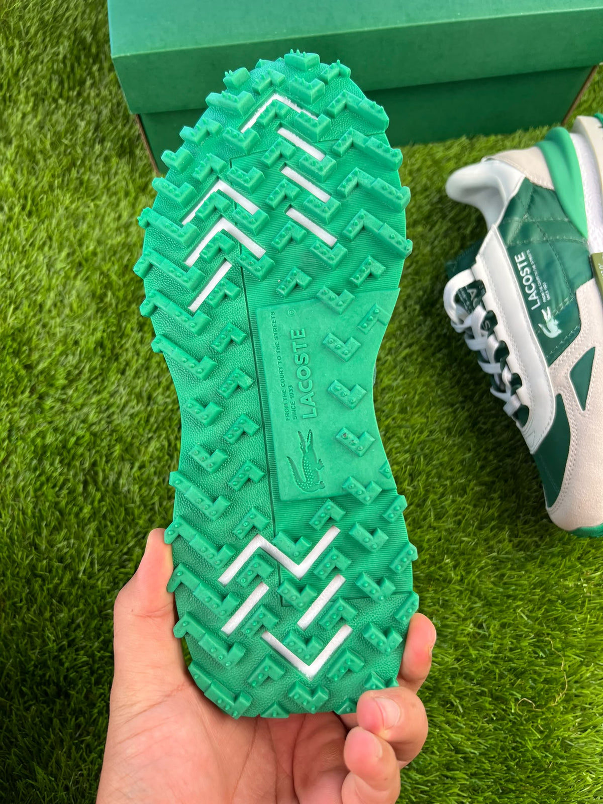 Zapatillas Lacoste Elite Active verdes logo blanco