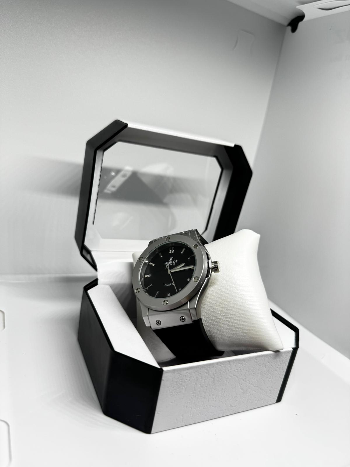 RELOJ HUBLOT NEGRO Y GRIS