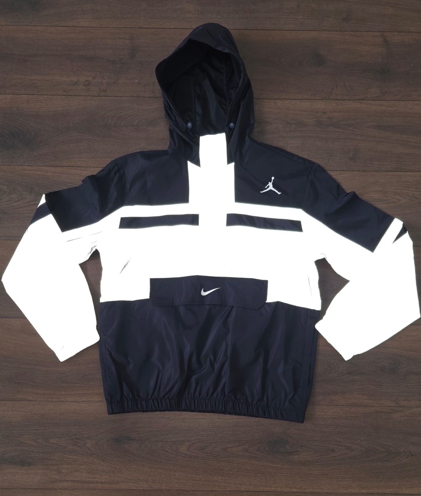 Chaqueta Cortavientos jordan azul reflectante