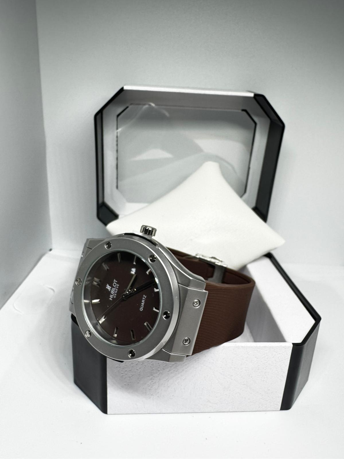 RELOJ HUBLOT MARRON Y GRIS