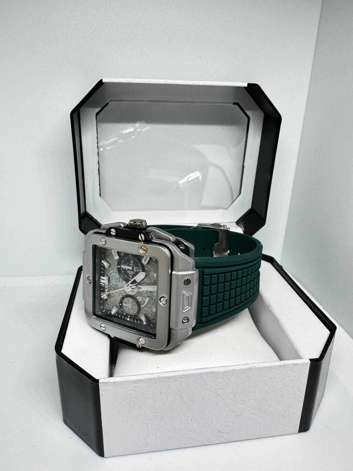 RELOJ HUBLOT NEGRO Y PLATEADO