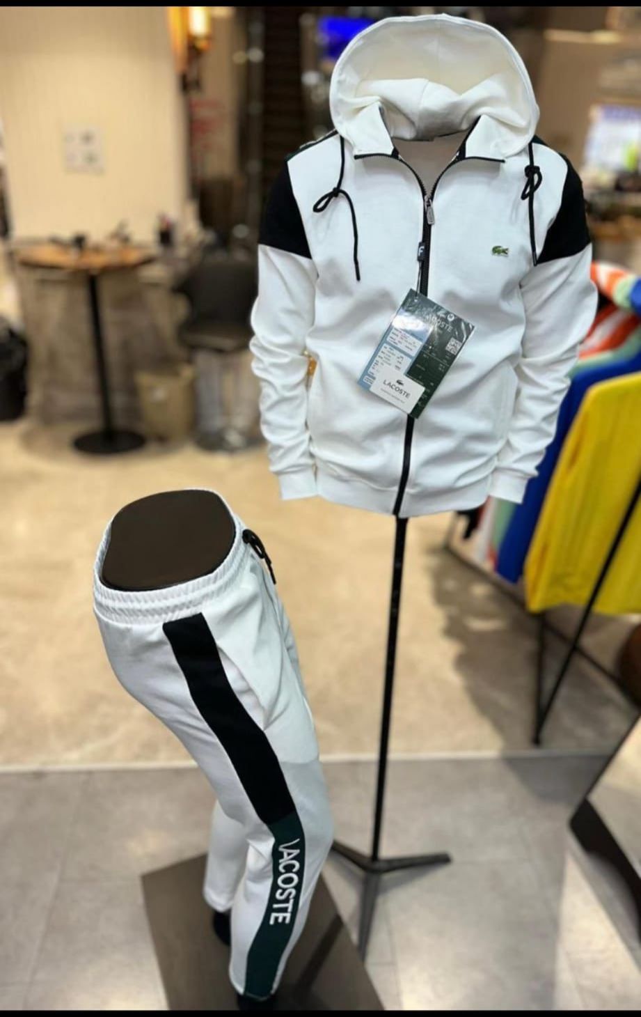 Chandals lacoste blanco logo hombro
