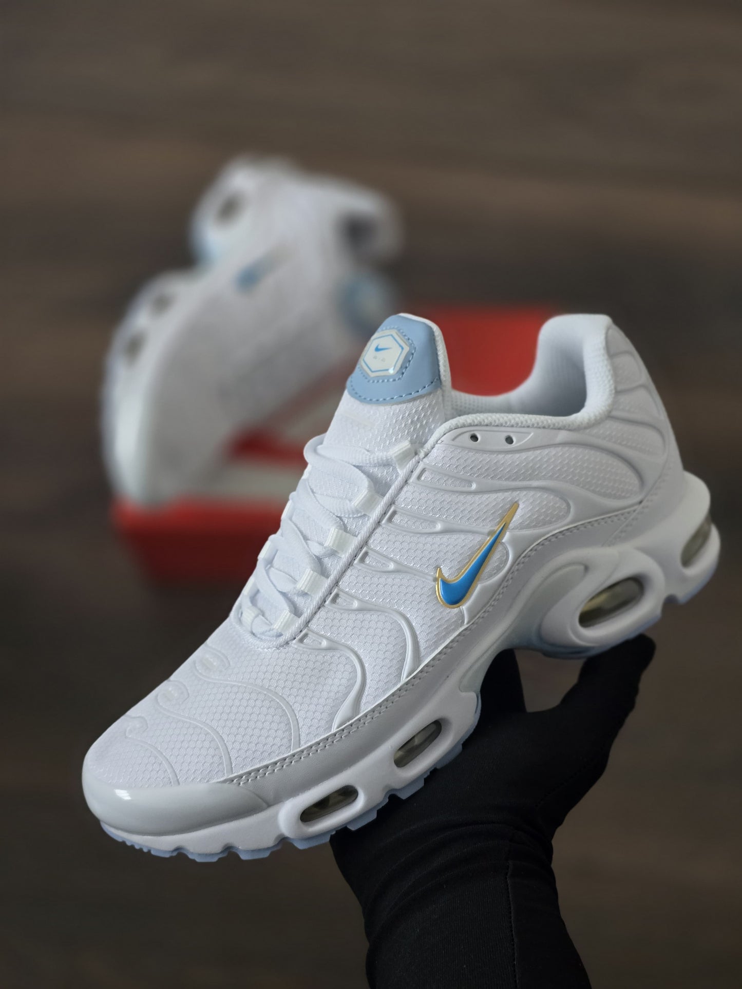 Tn blanca logo y lengueta azul