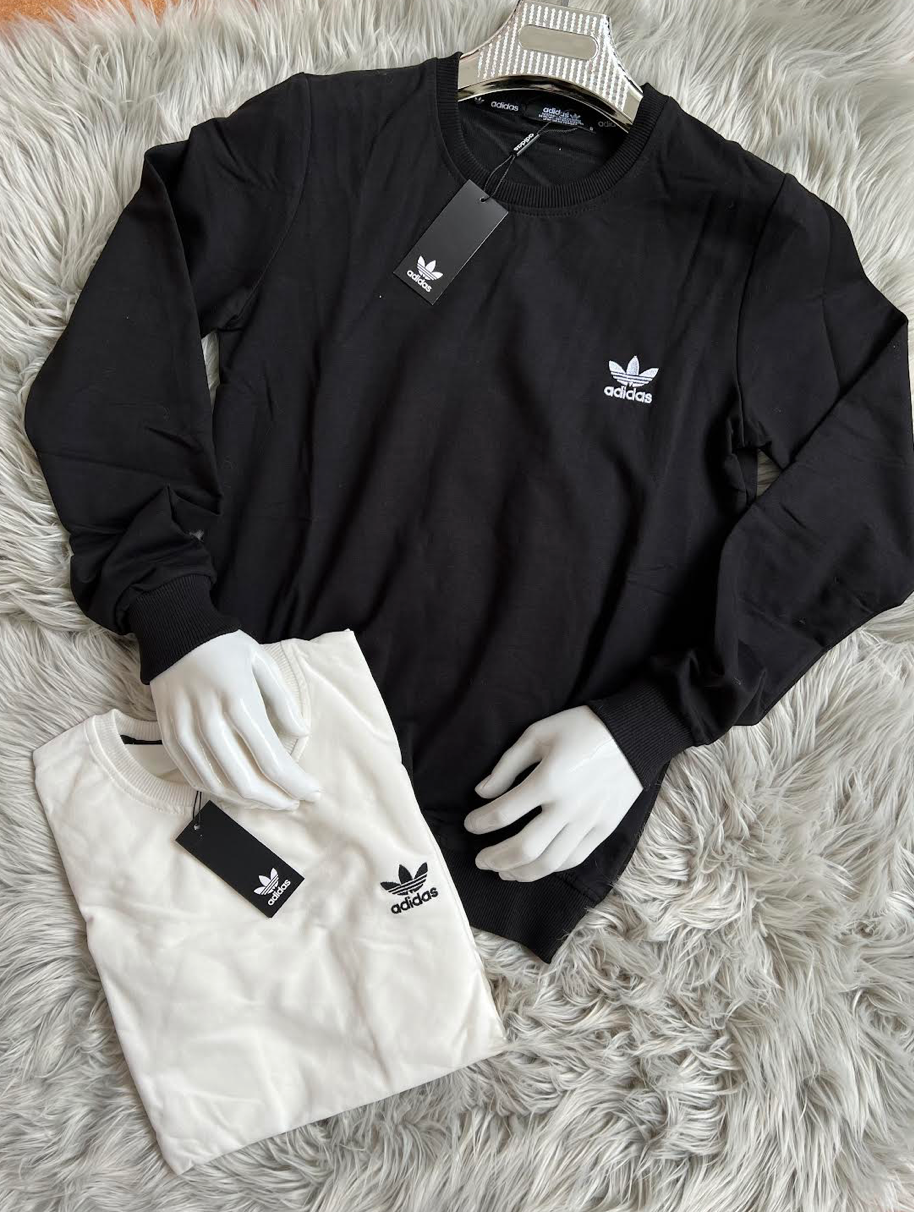 SUDADERA ADIDAS BLANCA Y NEGRA