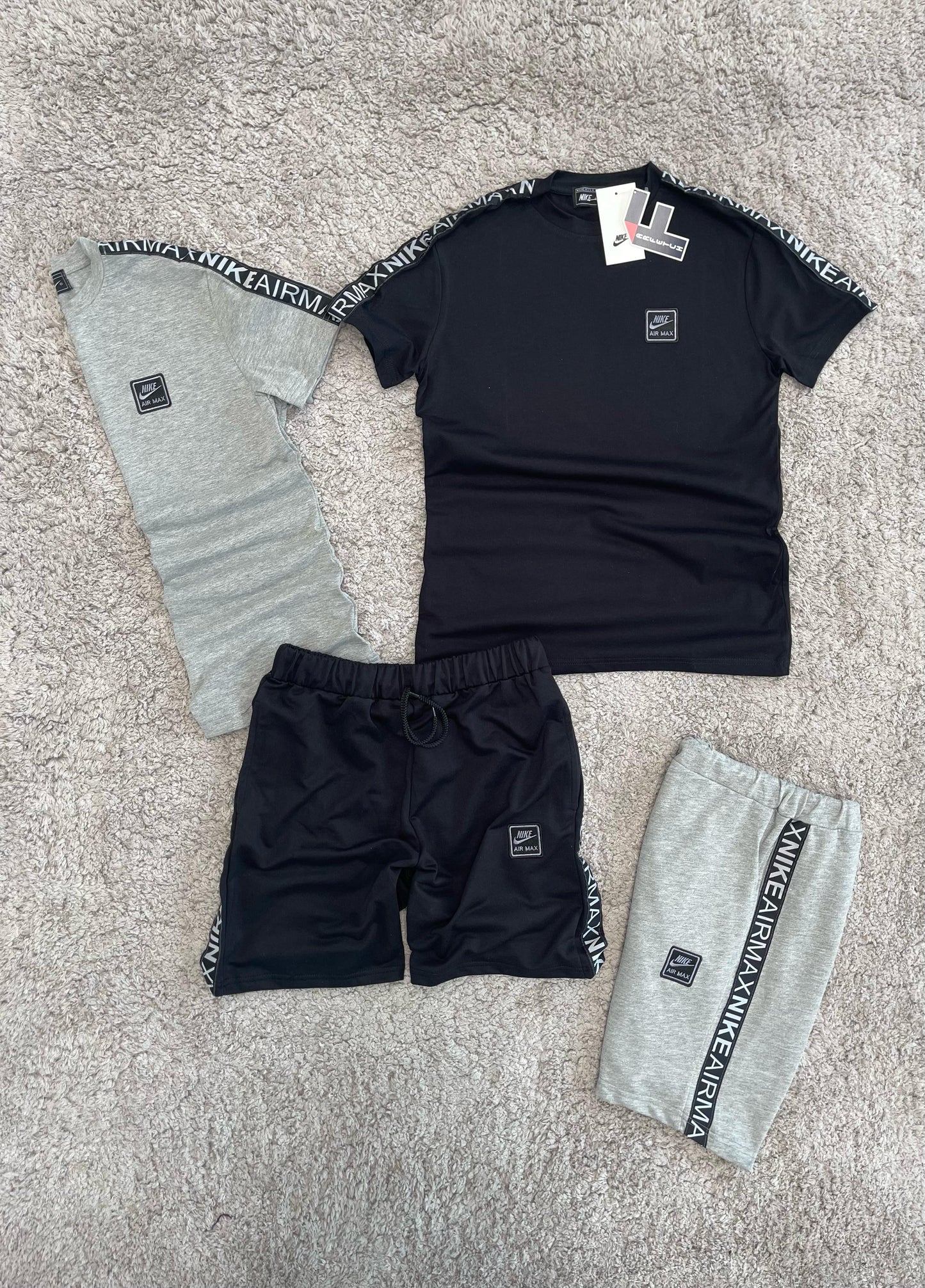 CONJUNTO Nike air max negro logo gris