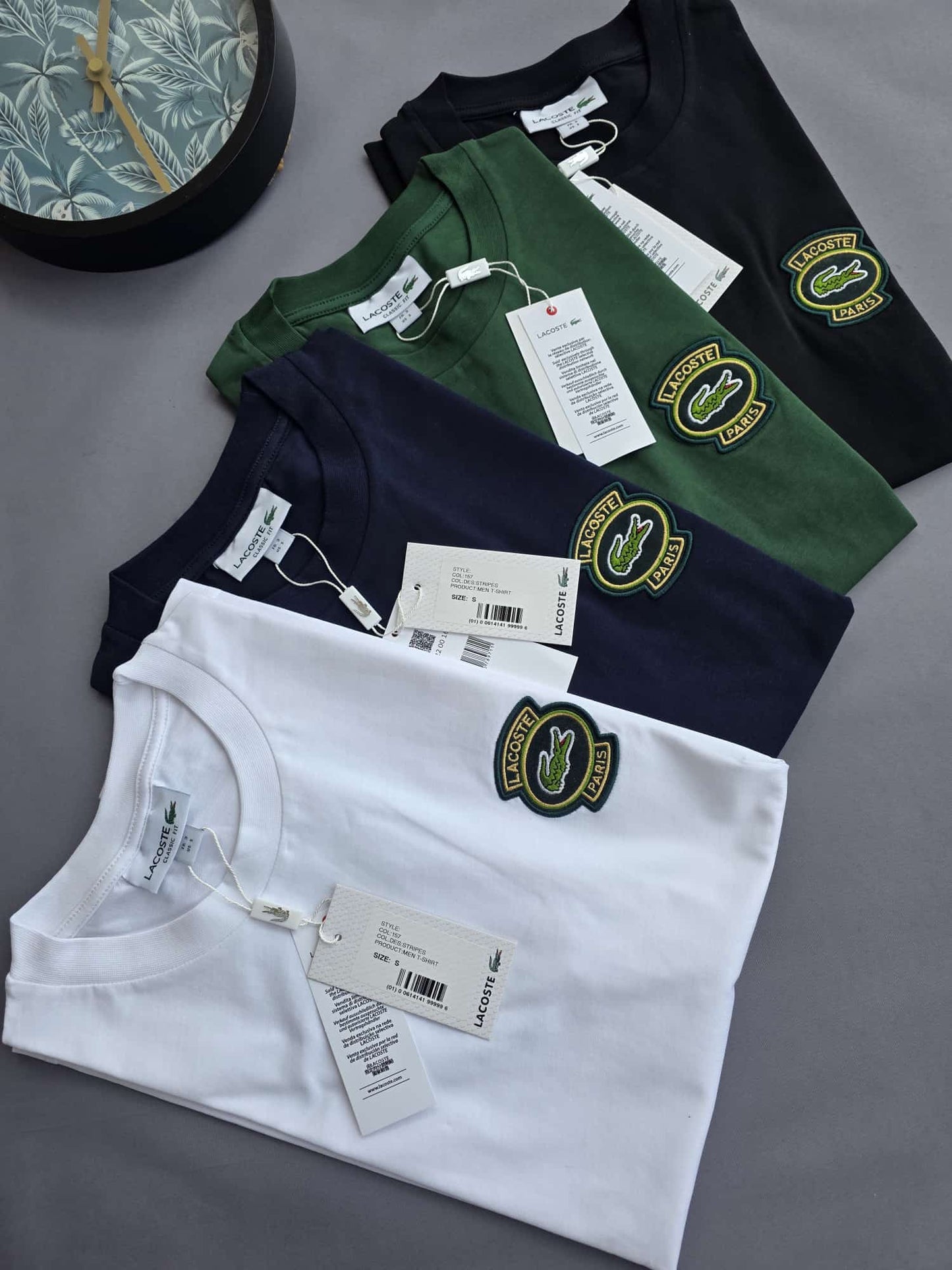 Camiseta LACOSTE verde logo verde y amarillo