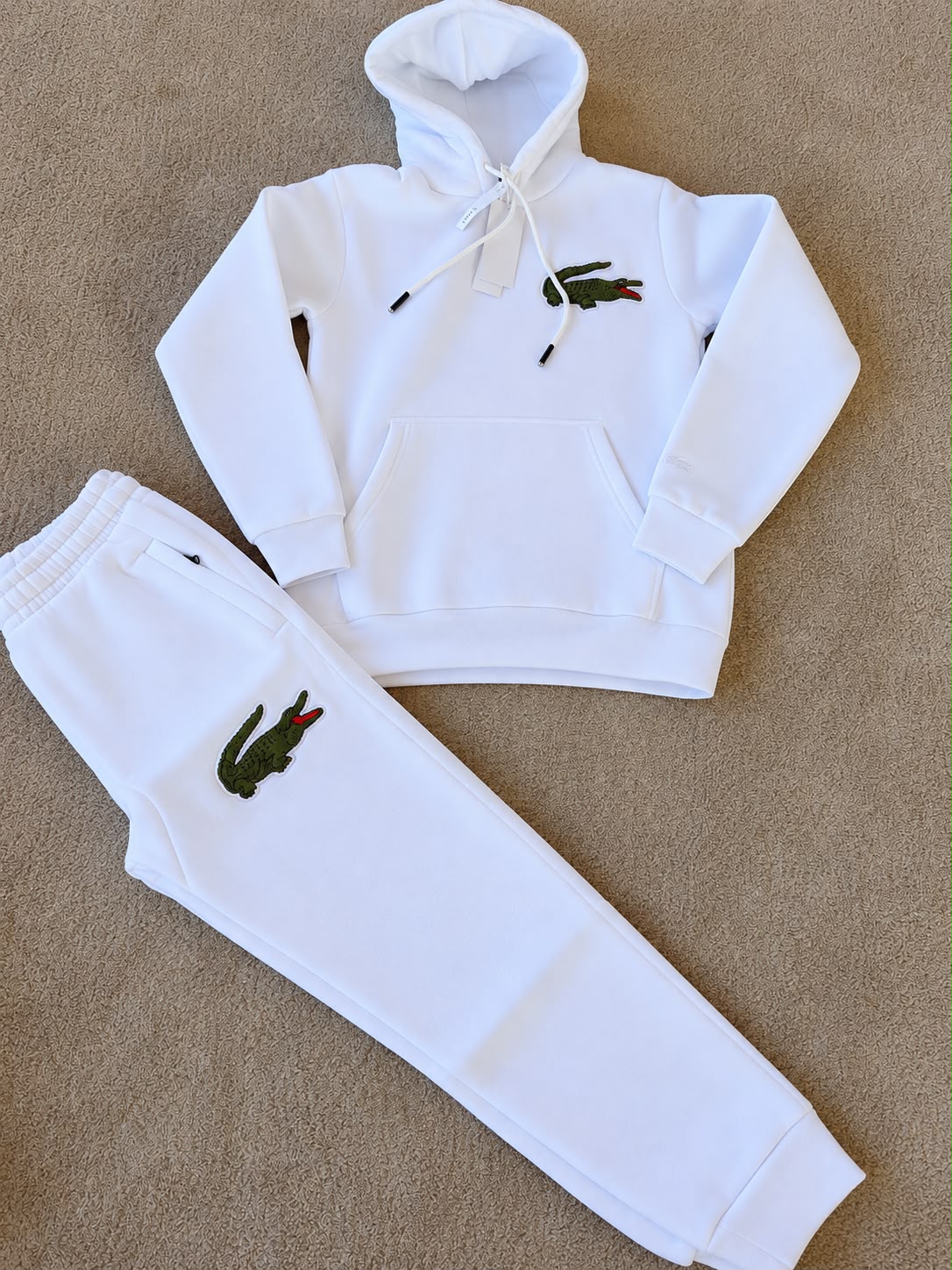 Chandal Lacoste blanco logo grande
