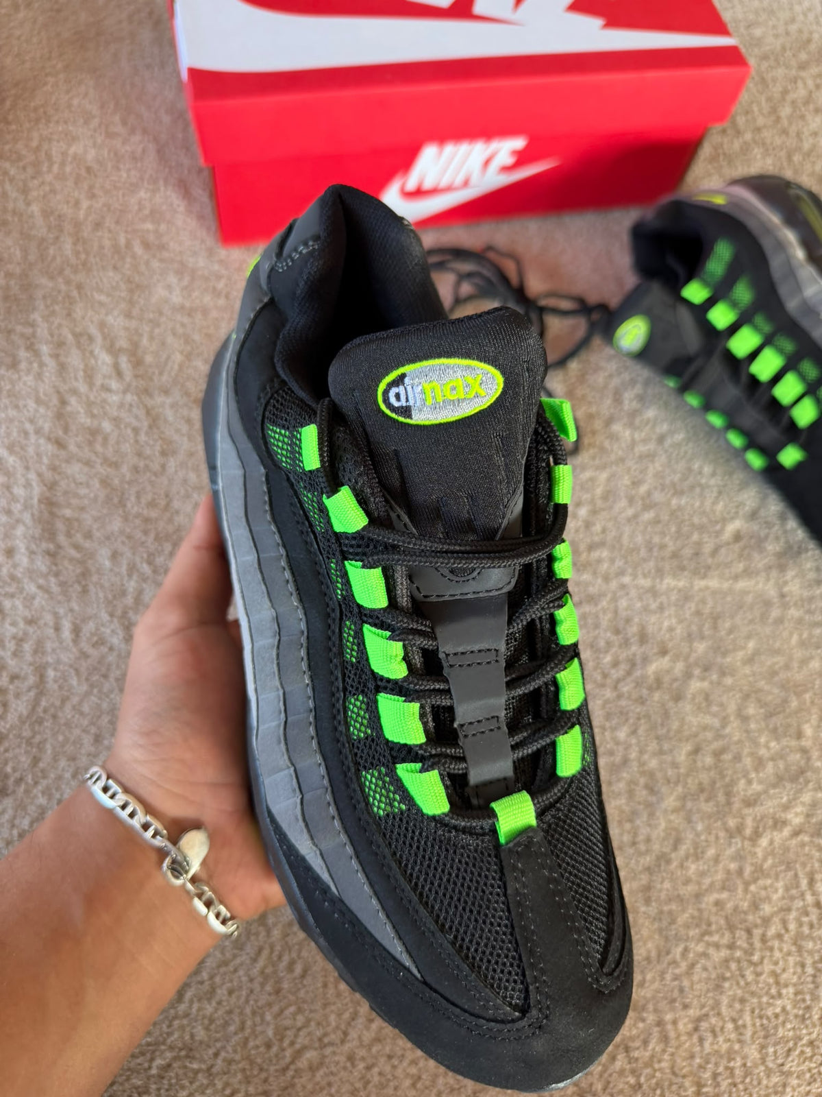 Air max 95 tricolor logo verde