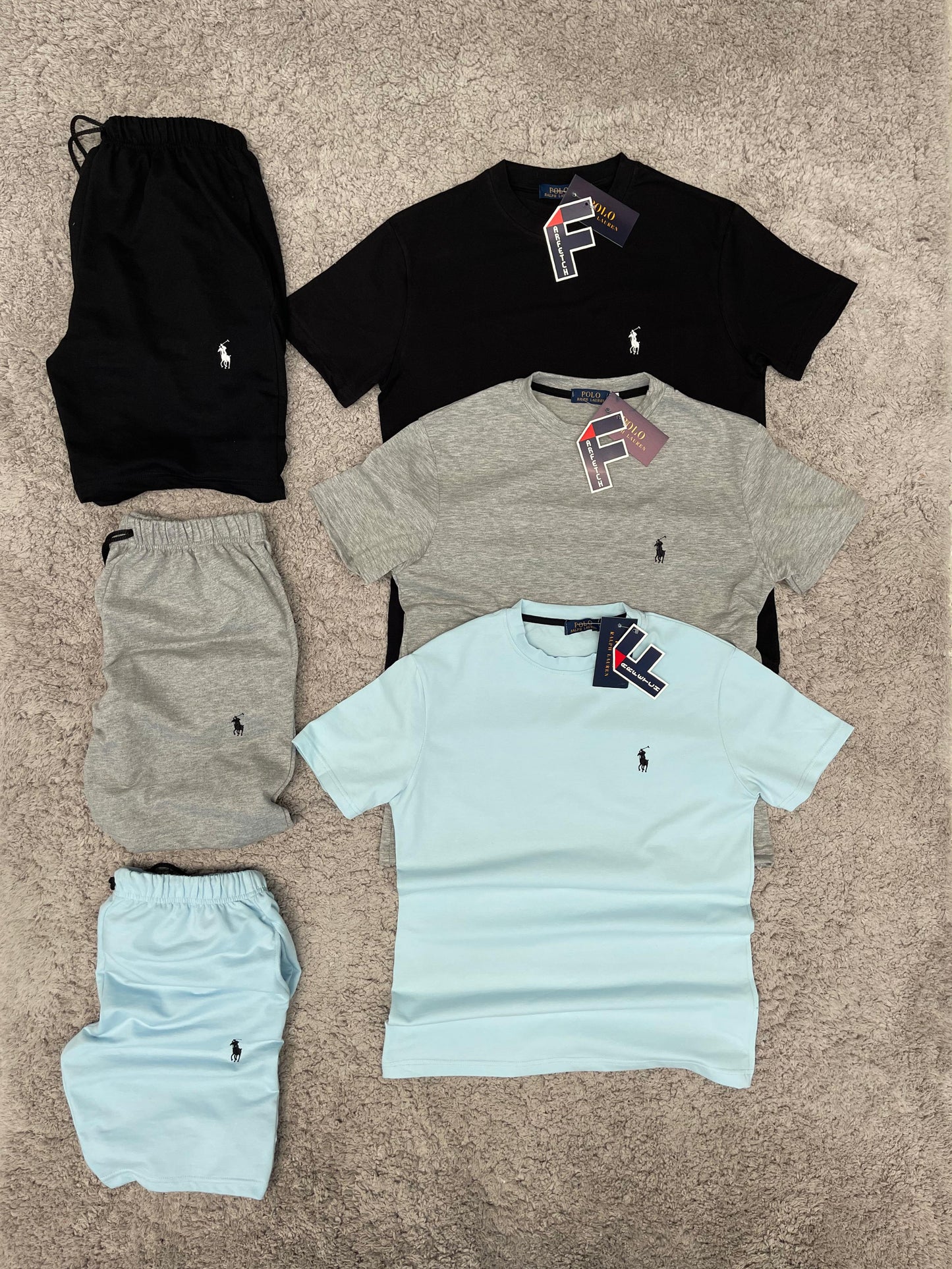 CONJUNTO Ralph Lauren gris logo negro