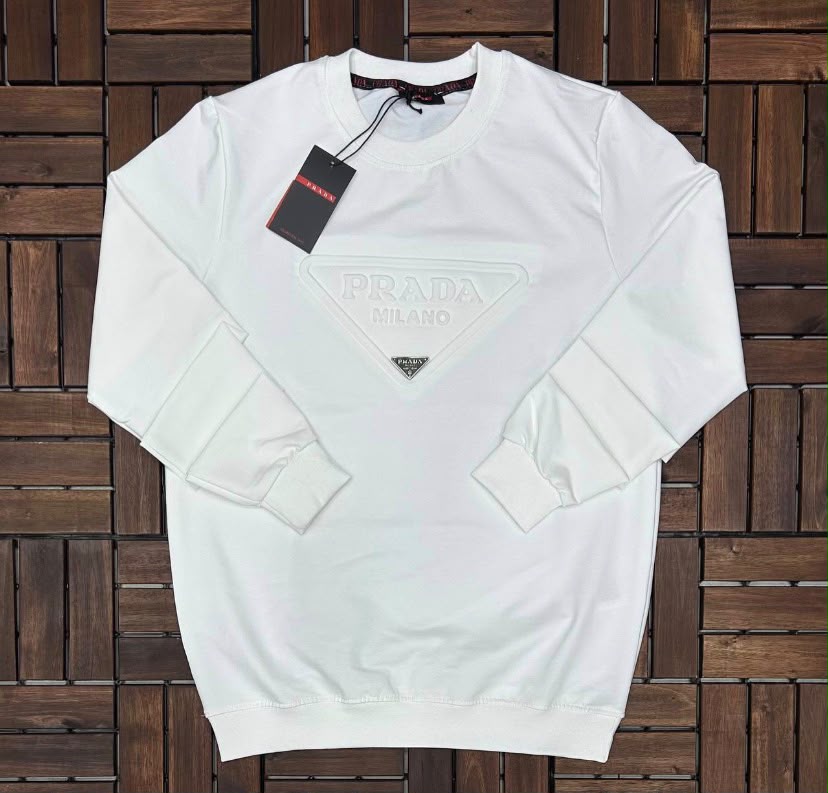 Sudadera Prada blanca logo grande