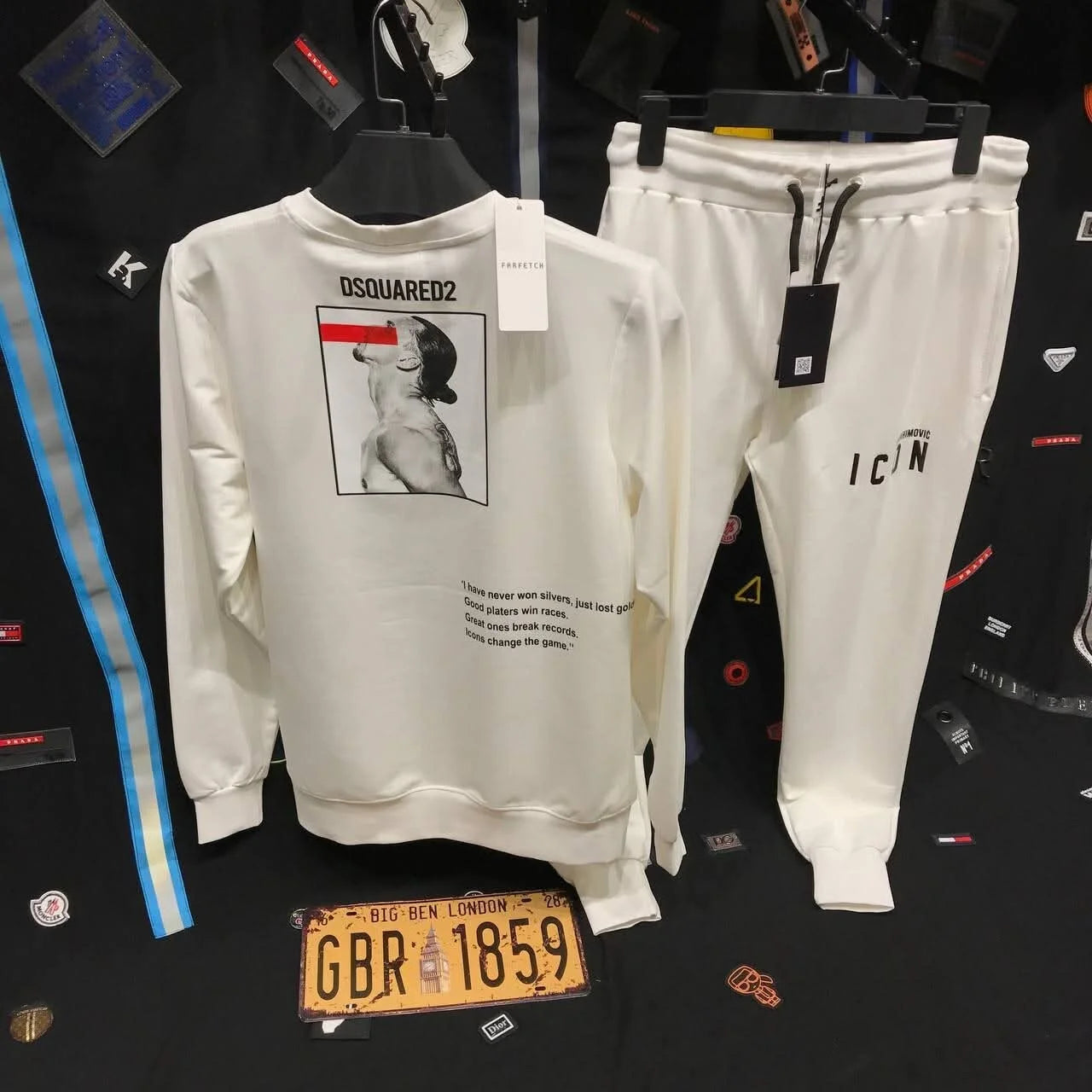 Chandal icon blanco logo negro x ibrahimovic