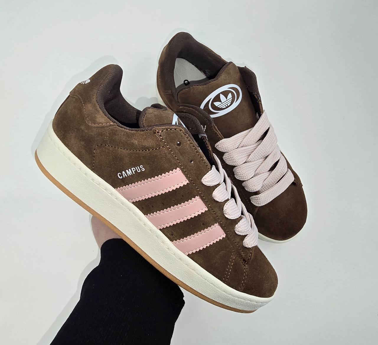 ADIDAS CAMPUS marrones y rosas logo blanco