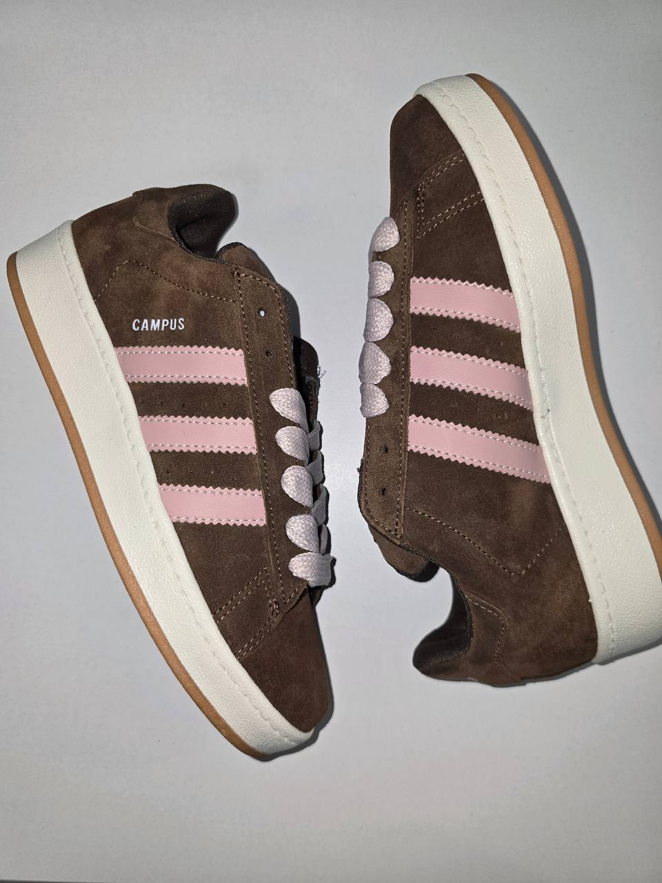 ADIDAS CAMPUS marrones y rosas logo blanco