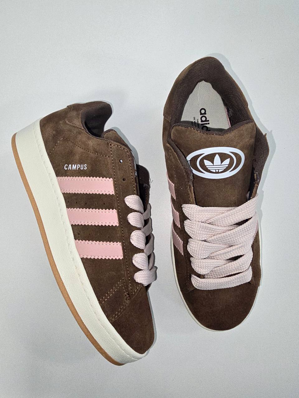 ADIDAS CAMPUS marrones y rosas logo blanco