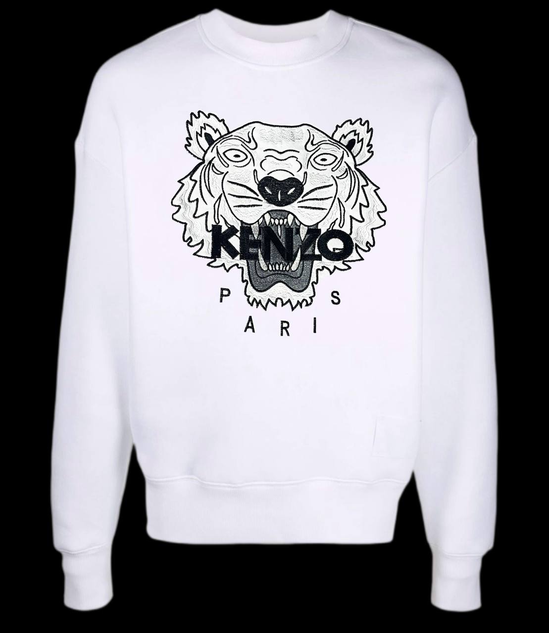 Sudadera KENZO blanco logo gris y negro