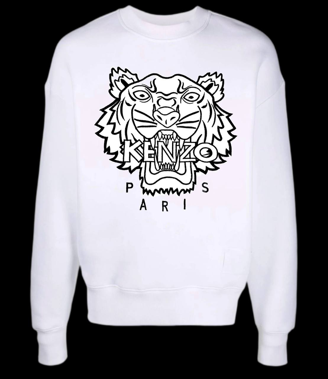 Sudadera KENZO blanco logo blanco y negro