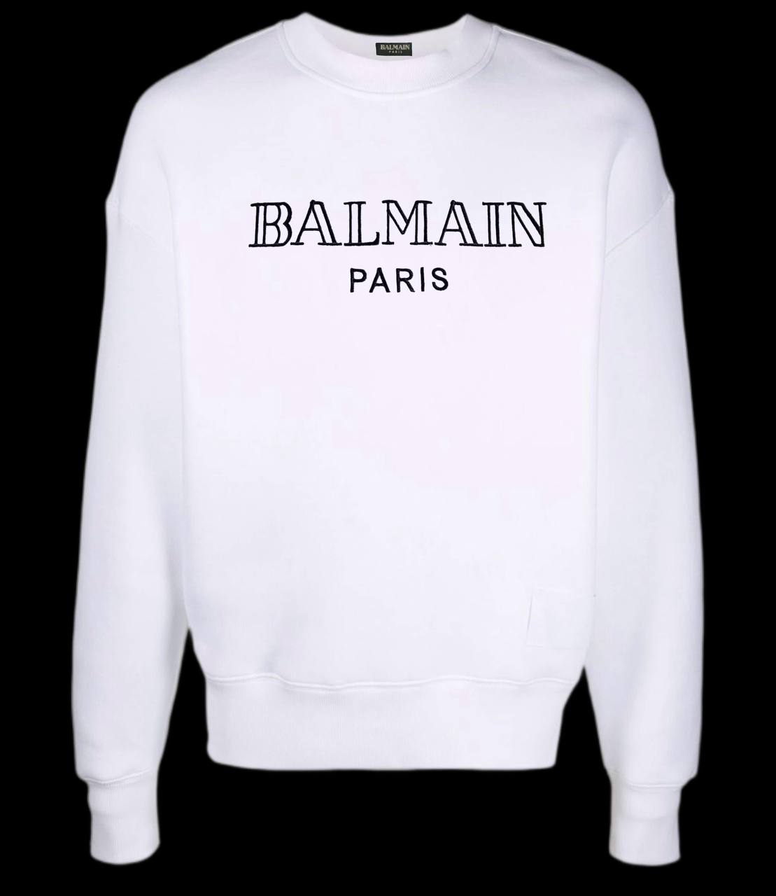 Sudadera BALMAIN blanco logo negro