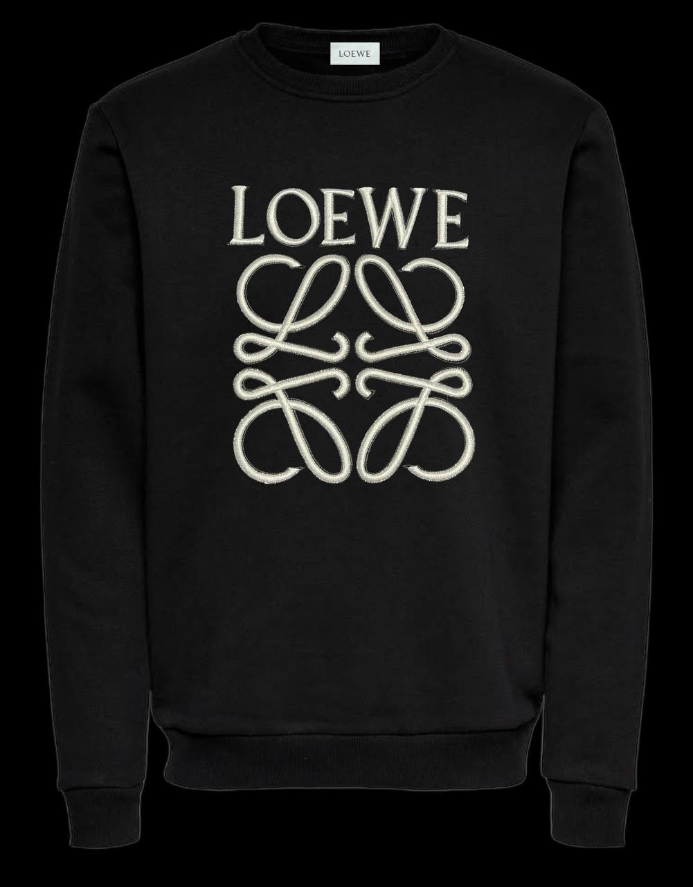 Sudadera LOEWE negra logo blanco