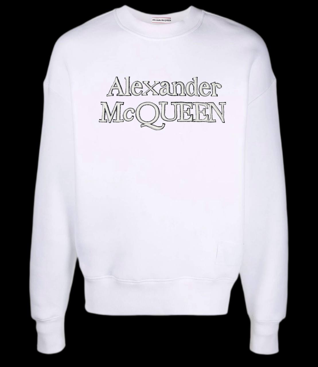 Sudadera ALEXANDER MCQUEEN blanco logo blanco contorno negro